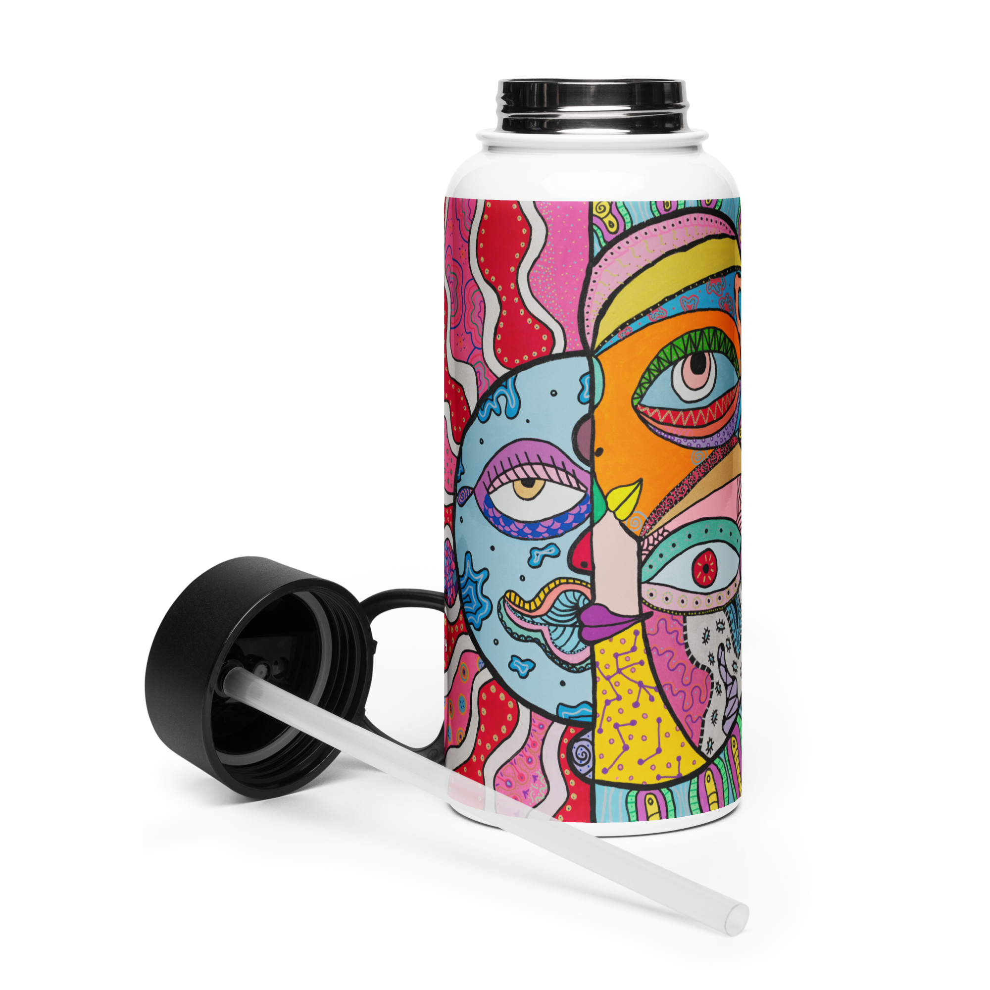 Stainless Steal Water Bottle 'Mooning' 1L