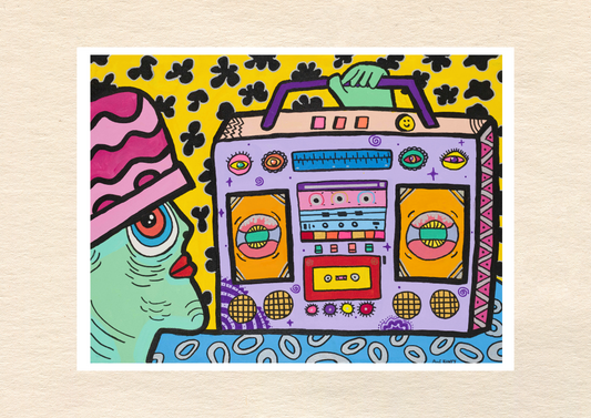 Poster Art Print "Boom Box Alien"