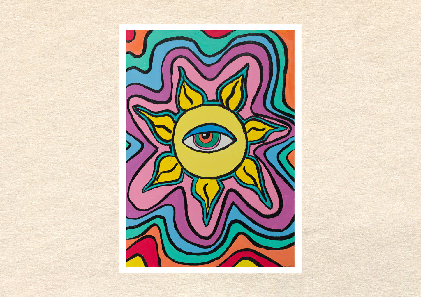 Poster Art Print "Trippy Sun"