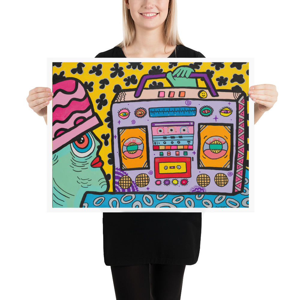Affiche Poster "Boom Box Alien"