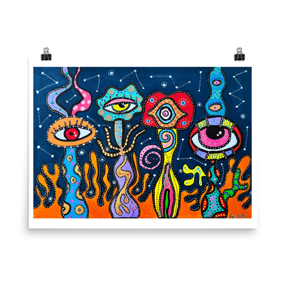 Poster Art Print "Galactic Flowers"
