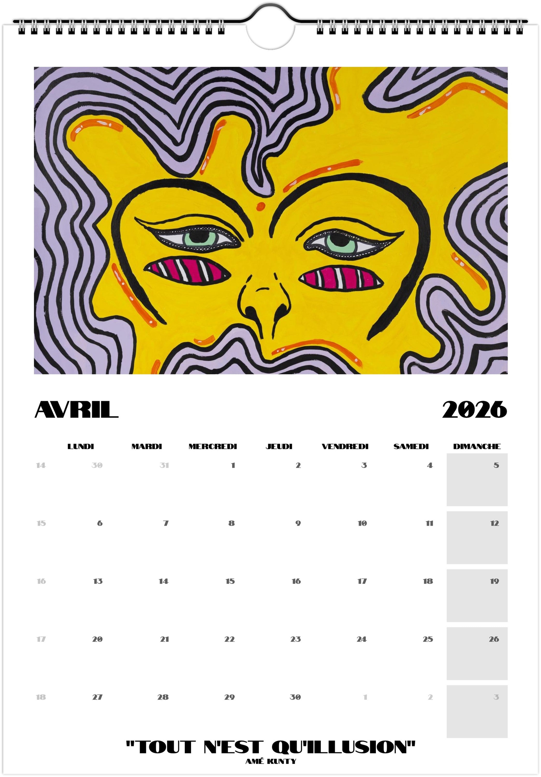 Wall Calendar Happy Life 2026