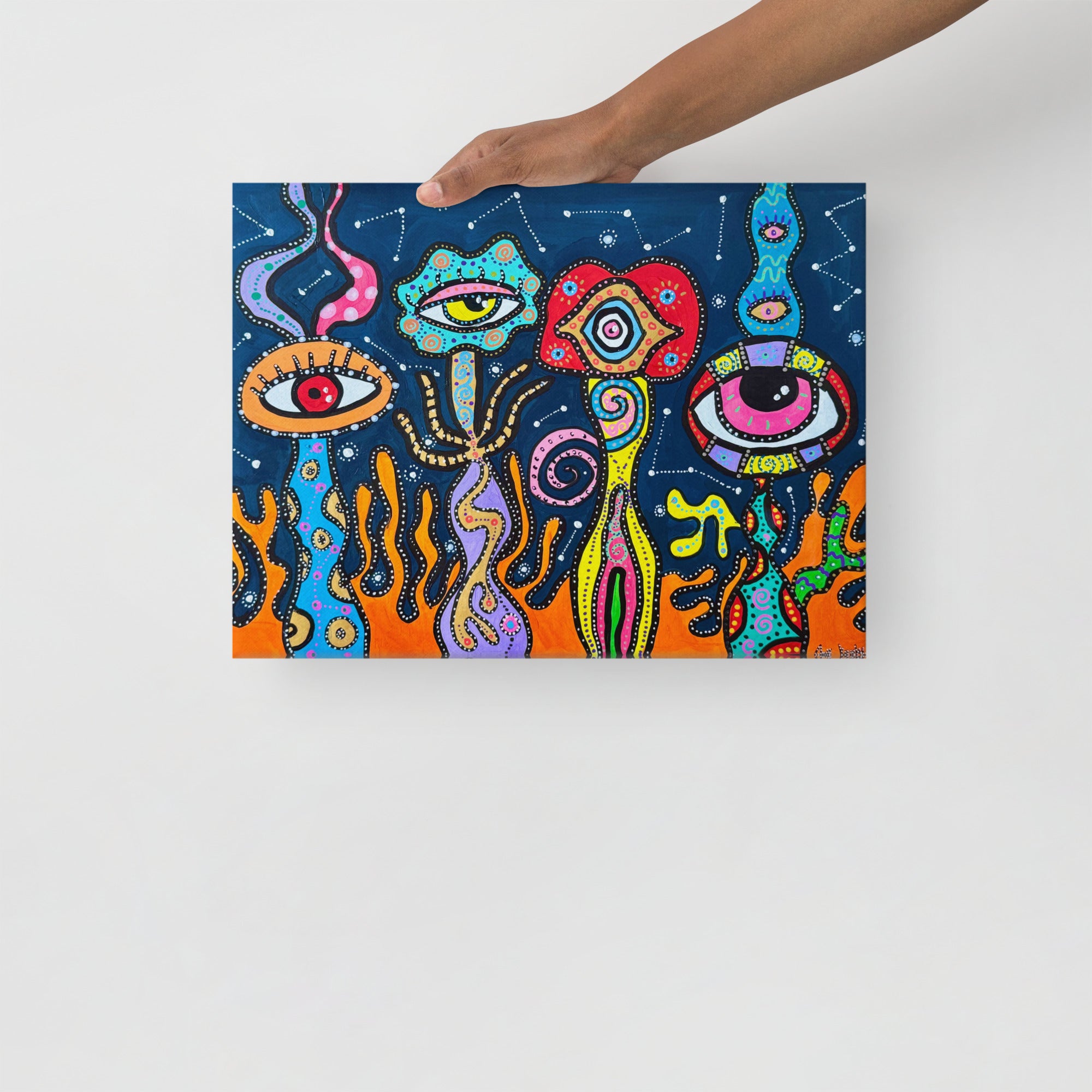 Toile 'Fleurs Galactiques'