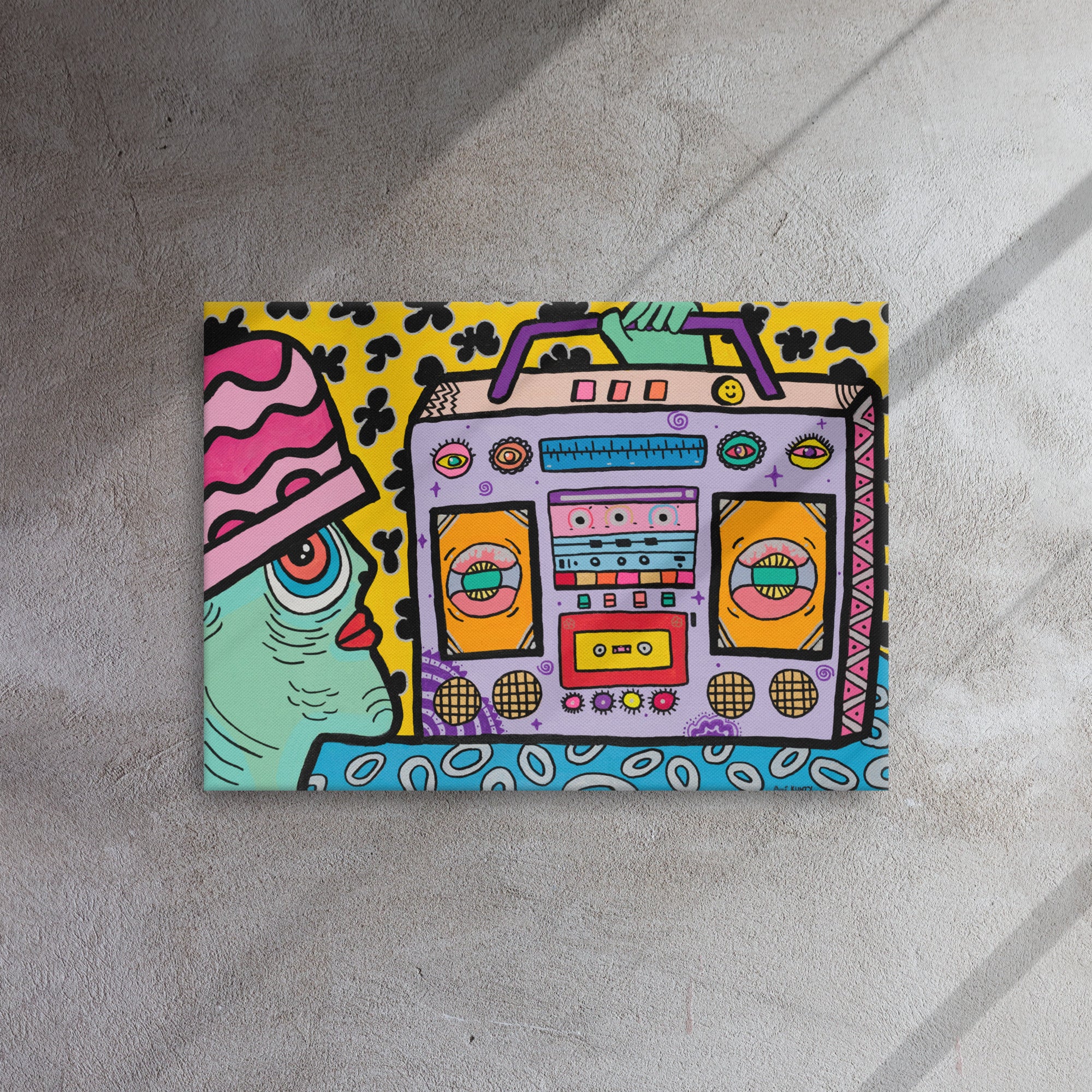 Toile 'Boom Box Alien'