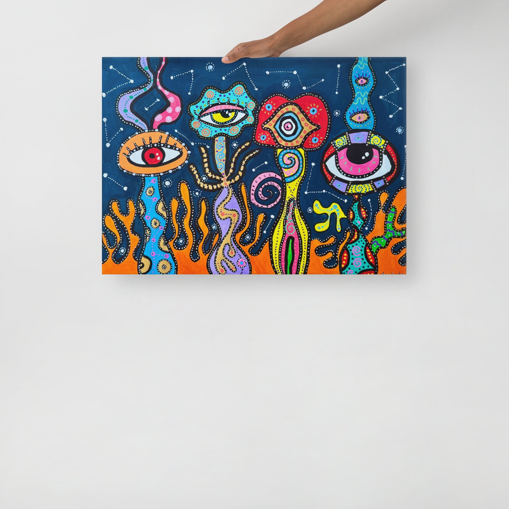 Toile 'Fleurs Galactiques'